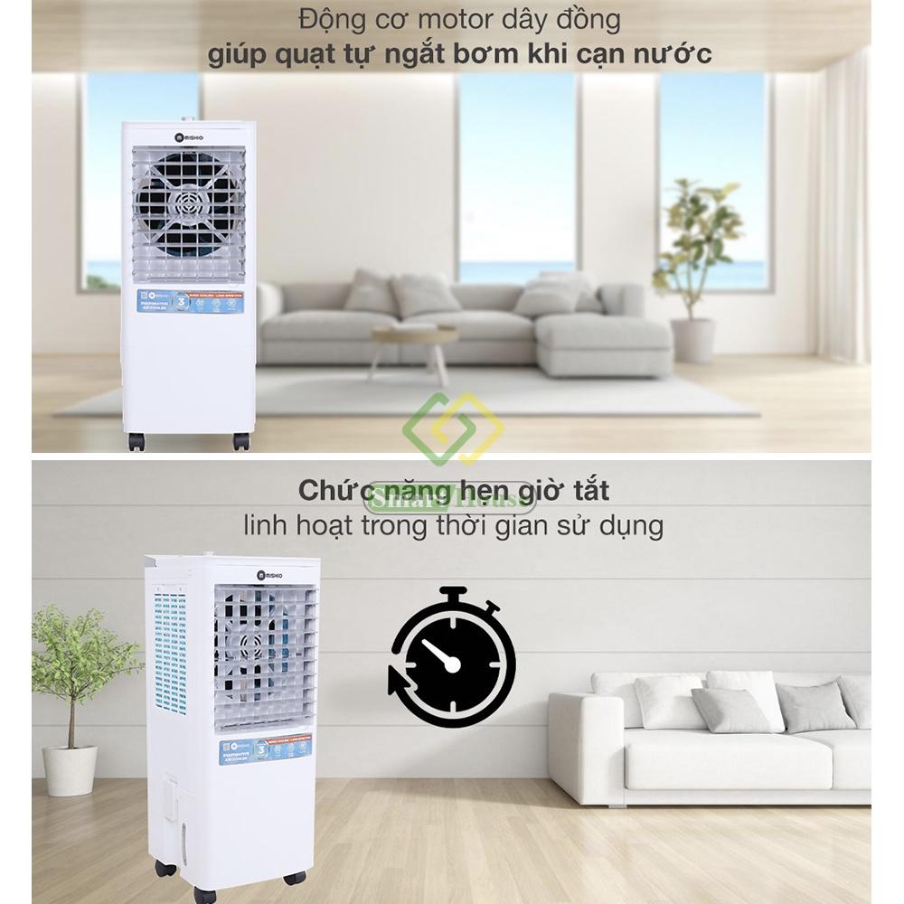 Quạt hơi nước điều hòa làm lạnh Không Khí Mishio 30L-80W  Tăng Cường Độ Ẩm Hiệu Quả - Hàng Chính Hãng