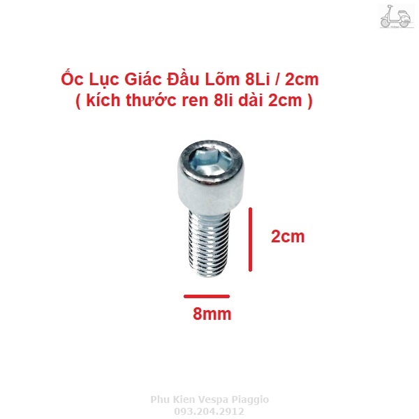 Ốc Lục Giác Gắn Chân Kính 10li 8li Đủ Ren Thuận Nghịch