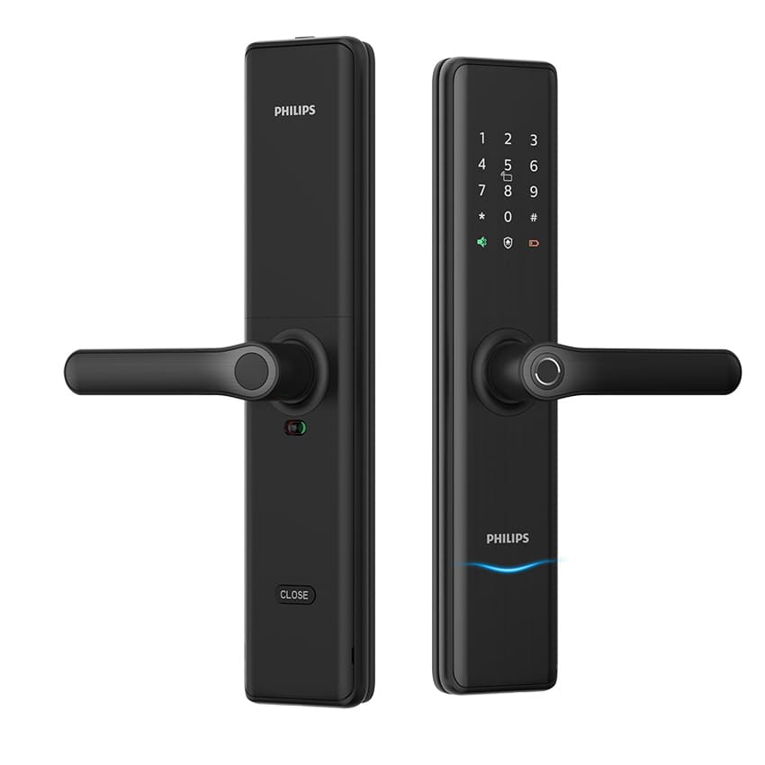 Bộ khóa cửa thông minh Bluetooth, vân tay, thẻ từ, mật khẩu và chìa cơ Philips DDL7300 - Hàng chính hãng (BH 2 NĂM)