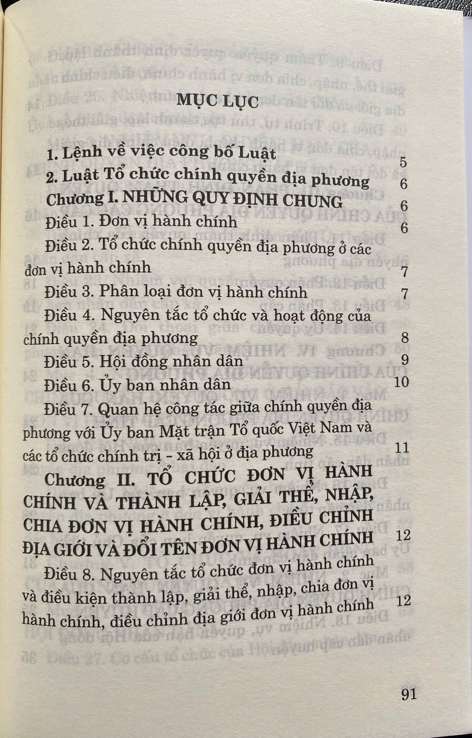Luật Tổ Chức Chính Quyền Địa Phương