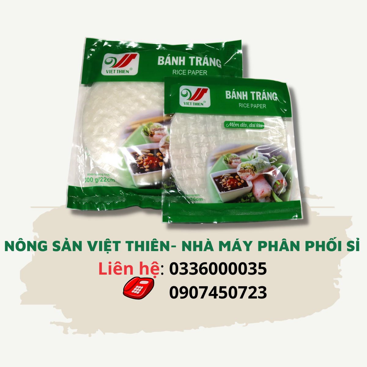Bánh tráng Việt Thiên 22cm, nhà máy sản xuất và phân phối nông sản Việt Thiên, giá rẻ