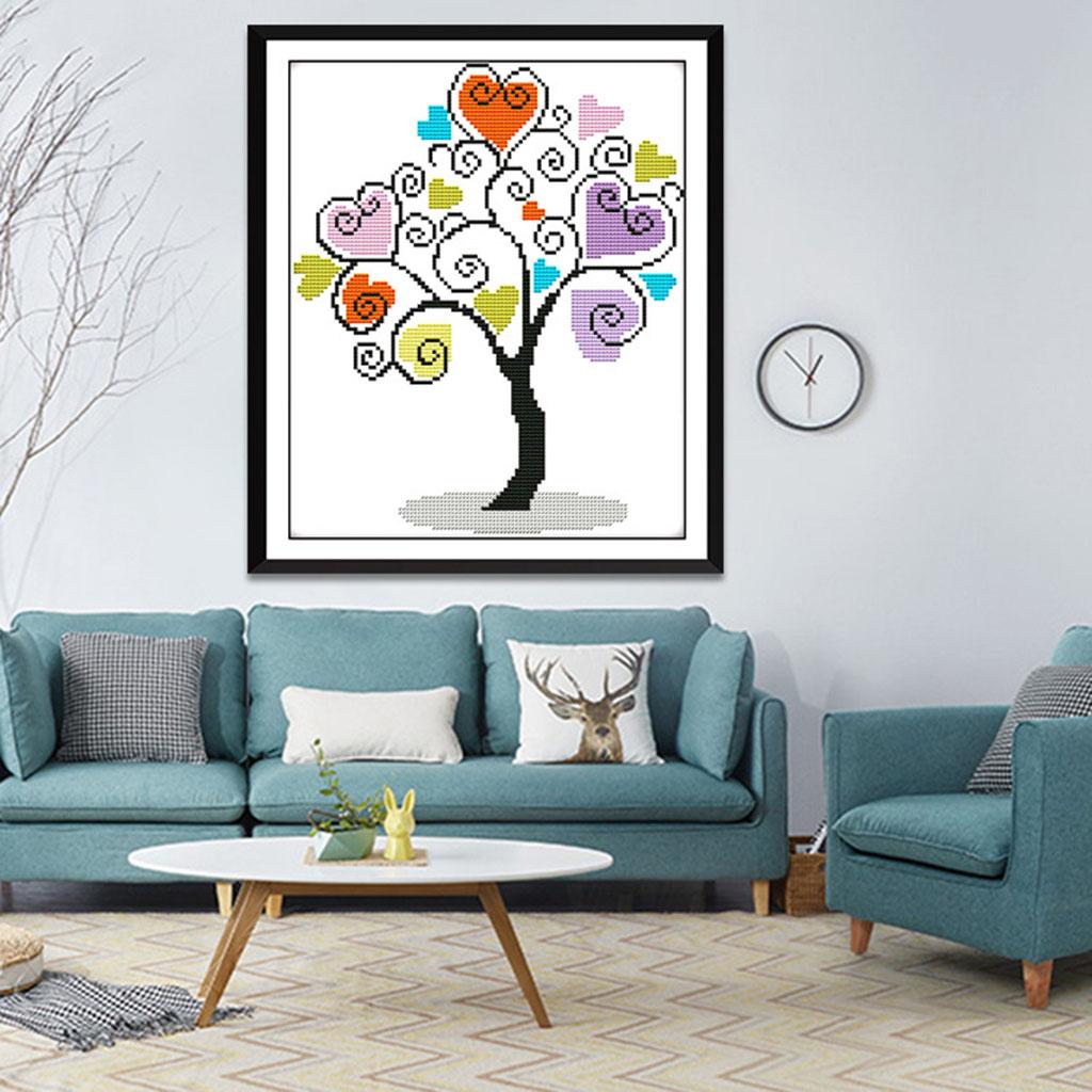 The Giving Tree Stamped Cross Stitch Kit DIY Handmade Needlework for Beginners Kids Adults