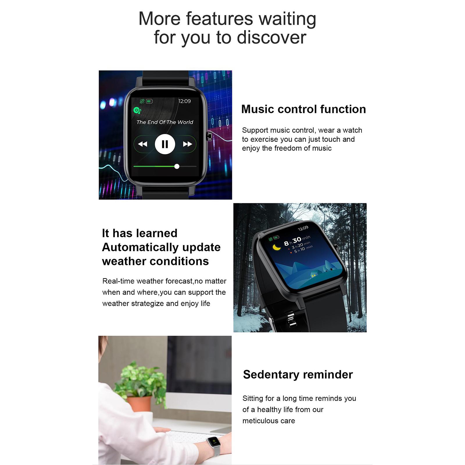 Smart Watch, H80 Fitness Tracker 1.69 inch Full Touch Screen Blood Oxygen Monitor Sleep Step Tracking, IP67 Waterproof Smartwatch