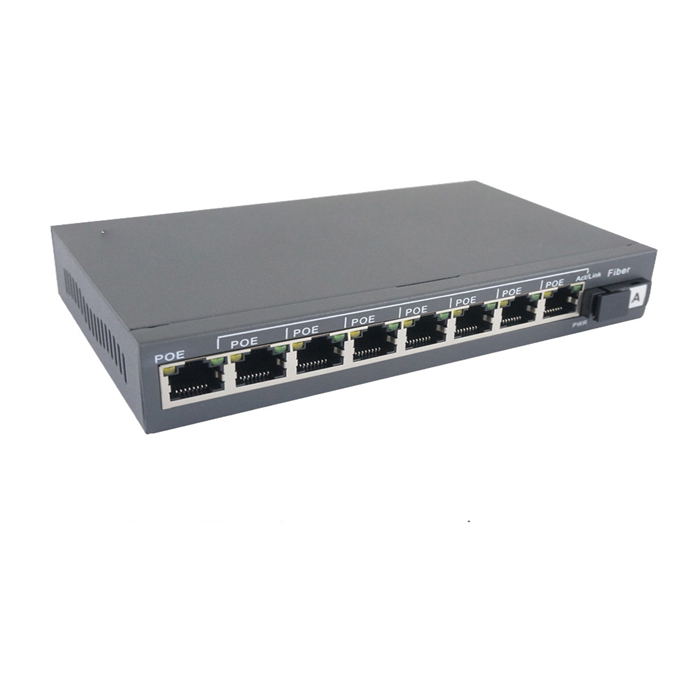 Combo 2 bộ chia mạng switch POE 8 cổng (bằng sắt) + 1 cổng Fiber chuẩn 10/100M