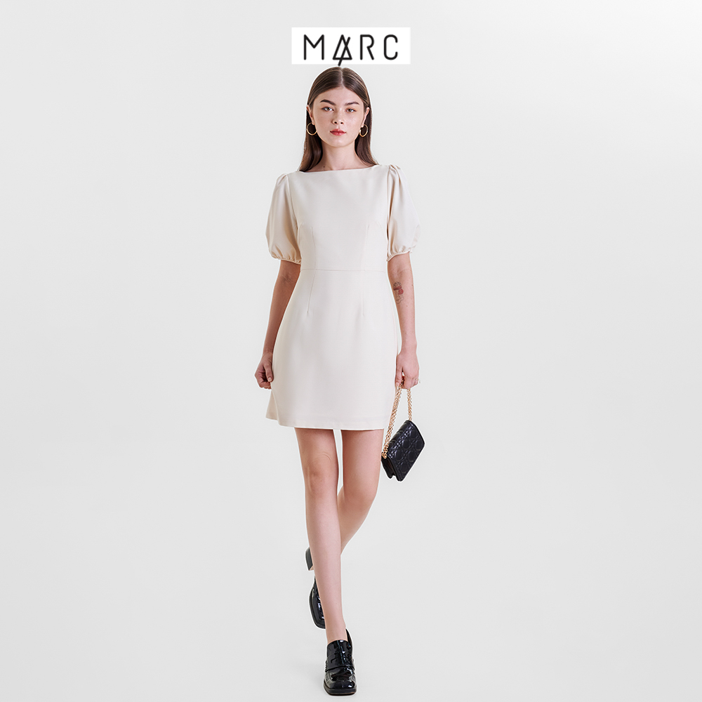 Đầm nữ MARC FASHION mini cổ thuyền tay phồng