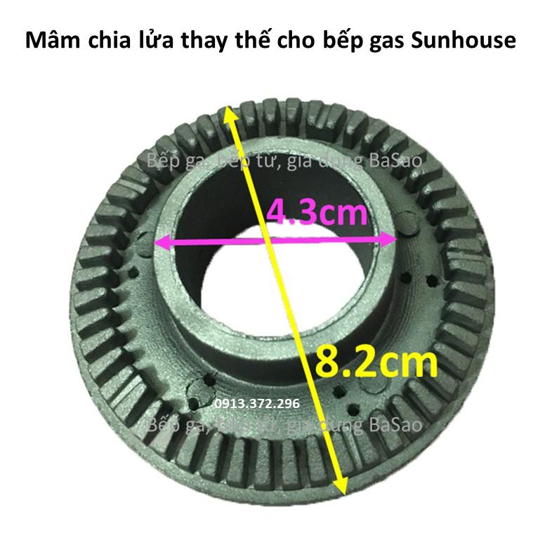 Mâm Chia Lửa (Pép Chia Lửa, Đầu Đốt) Thay Thế Cho Bếp Gas Sun house Đường Kính Trong 43mm, Đường Kính Ngoài 82mm