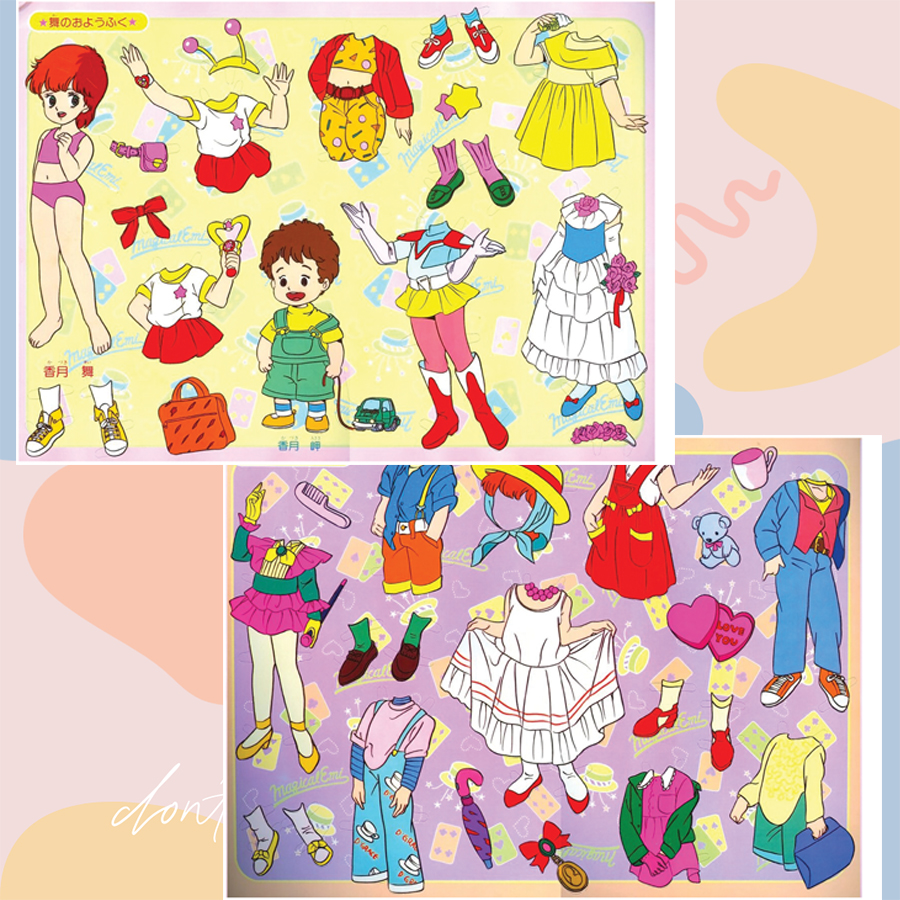 Búp bê giấy (paper doll) chibi đồ chơi cắt thủ công cho bé Combo 9 hình siêu đáng yêu BBG0012