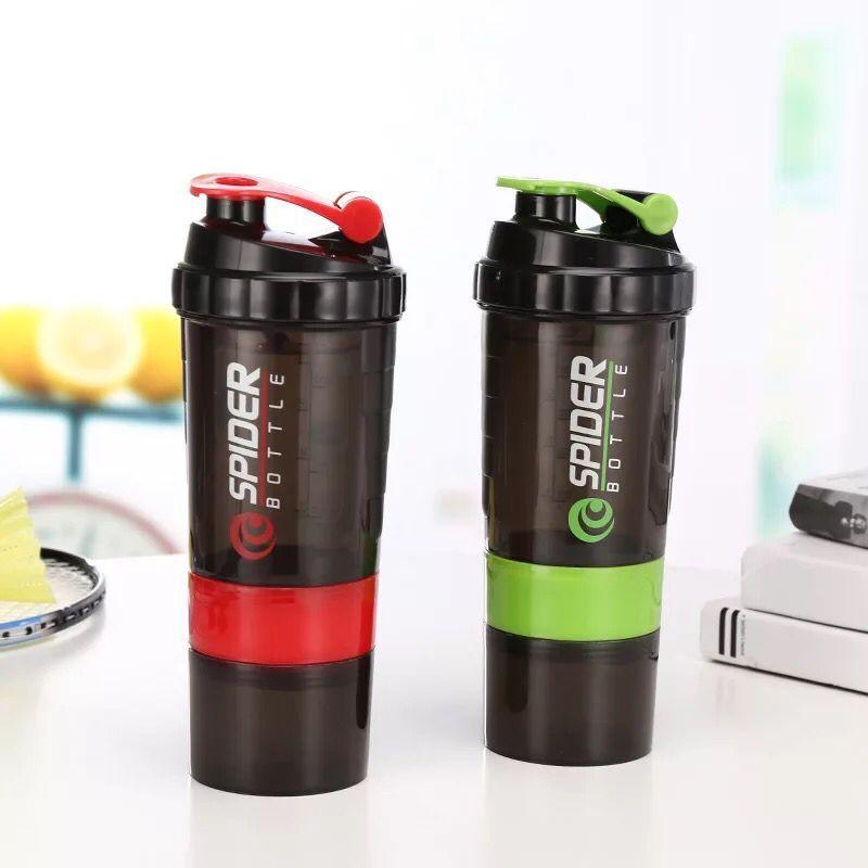 Bình nước thể thao - bình nước tập gym 3 ngăn 650ml