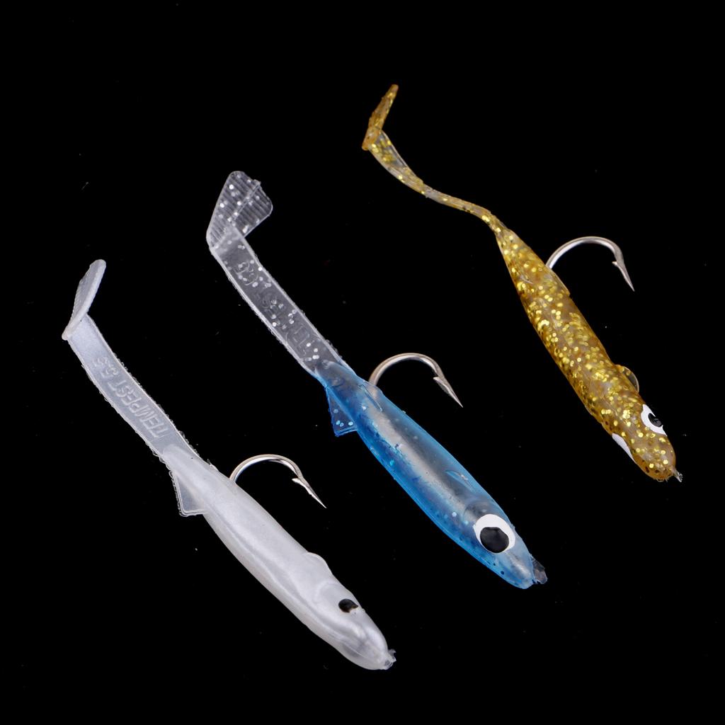 3pcs Small EEL Soft Fishing Lure Artificial Fish Bait Swimbait
