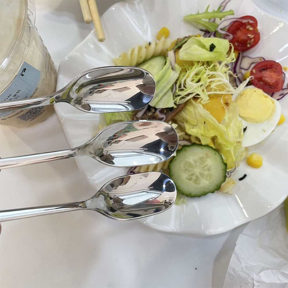 Combo 5 muỗng thìa cafe dài chất liệu Inox không gỉ dày dùng để ăn bánh kem rau củ chè đa năng tiện dụng D01