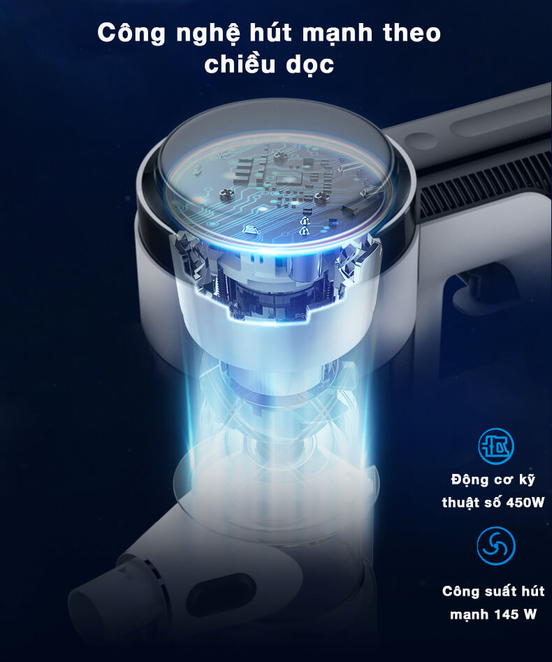Máy Hút Bụi Cầm Tay Thông Minh TINECO Pure One X Thương Hiệu Mỹ Lực Hút 12,000 Pa, Có Kết Nối App Theo Dõi, Công Suất 220 W - Hàng Chính Hãng - Bảo Hành 24 Tháng