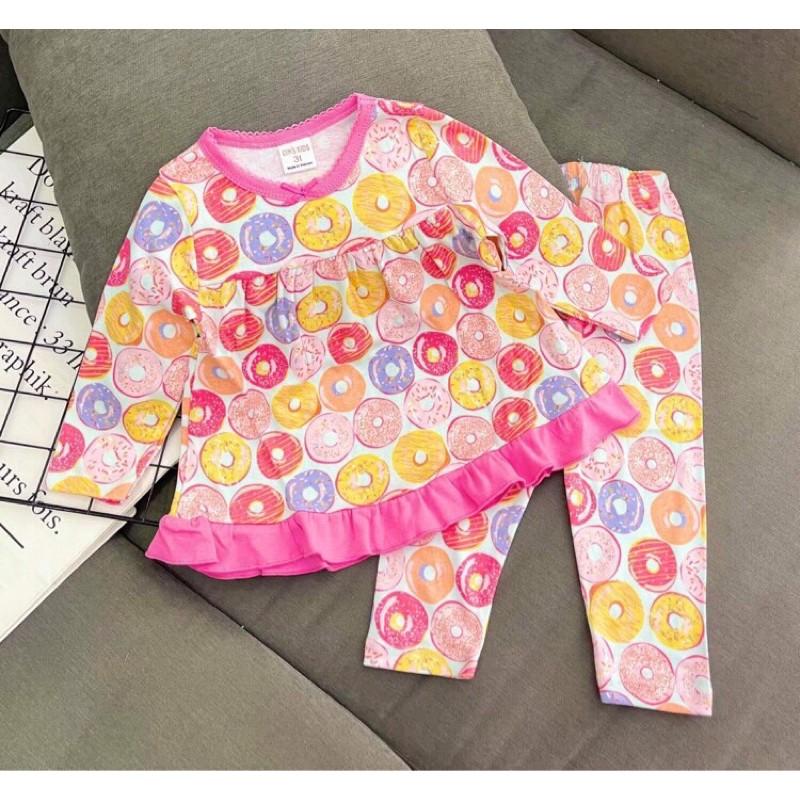 Bộ dài dáng xoè thun borip xuất xịn cho bé gái 8-22ký