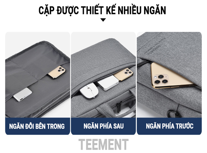 Cặp Đựng Chống Sốc Cao Cấp Teement, Chống Nước, Chống Xước, Dành Cho Laptop 13,14,15.6icnh - Hàng Chính Hãng