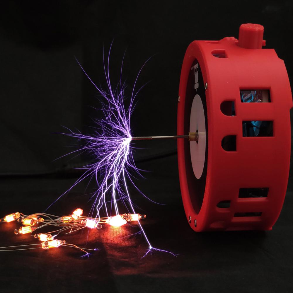 Multifunctional Circular Flat Tesla Coil Module BT Music Artificial Lightnings Pulse Width Adjustable Frequency Adjustment Electric Arc Generator Wireless Sound Transmission Science Experimental Tool Student Teaching Aids