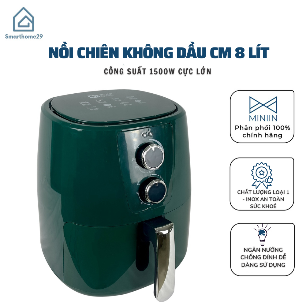 Nồi Chiên Không Dầu 8L , Nướng Gà Cả Con - Bếp  Nướng Công Nghệ Mới Nhất - Hàng Loại 1 - Hàng Chính Hãng MINIIN