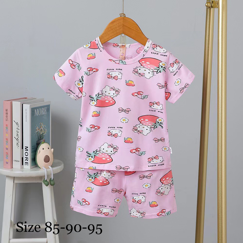 Đồ bộ bé gái- Bộ thun Cotton Quảng Châu xuất Hàn cho bé trai từ 26-36kg
