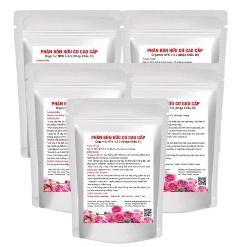 Phân Bón Hữu Cơ Khoáng Cao Cấp + Humic và vi lượng, chuyên dùng cho hoa Hồng, hoa cây cảnh, Rau Sạch Nhập Khẩu Bỉ (Gói 1kg)