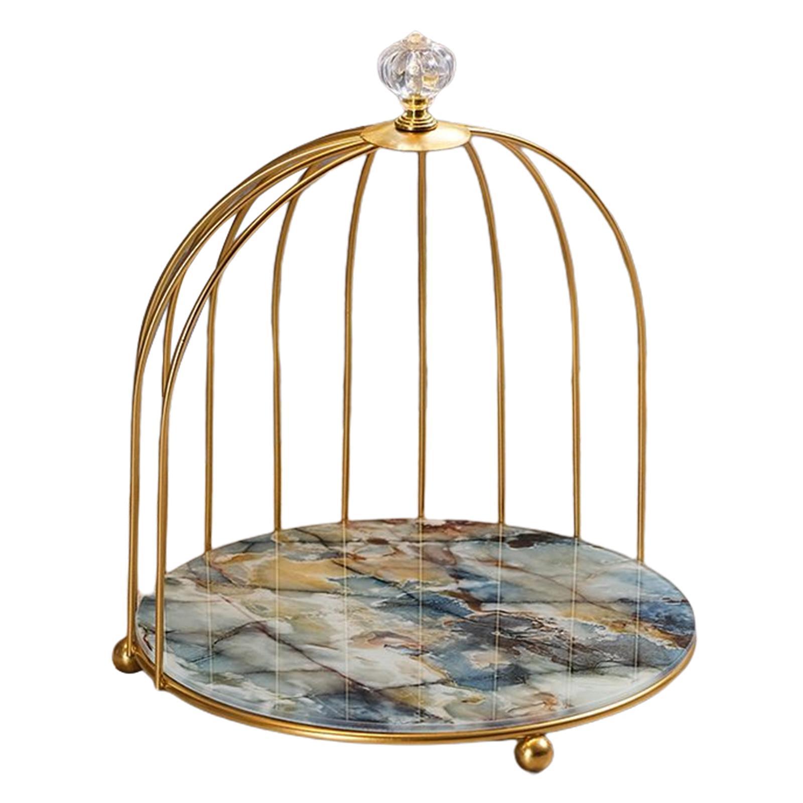 Nordic Iron Bird Cage Perfume Cosmetic Holder Rack for Bedroom Dresser