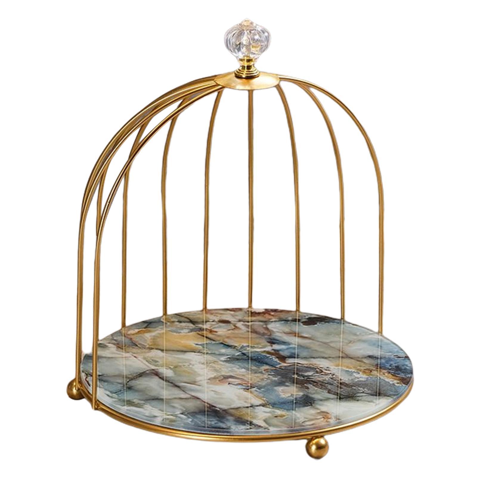 2 Pieces Bird Cage Cosmetic Organizer Bathroom Storage Rack Dresser Holder