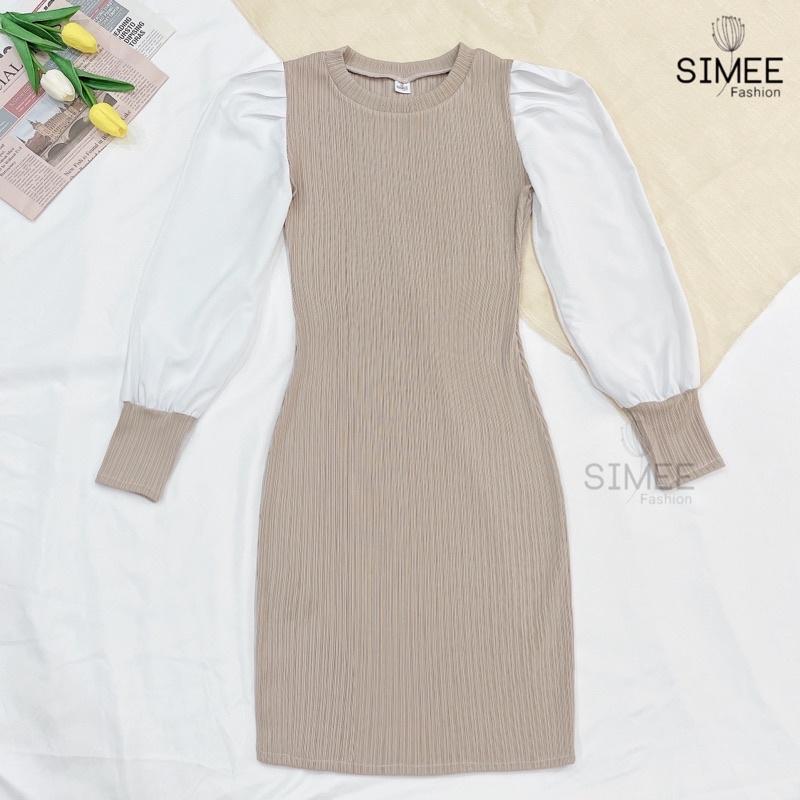 Váy len body tay phối sơ mi cao cấp Simee