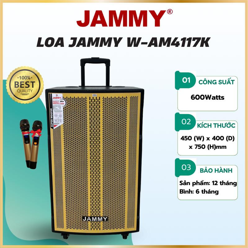 Loa kéo hát karaoke 4 tấc Jammy W-AM4117K - CÔNG SUẤT 600W - Hàng chính Hãng