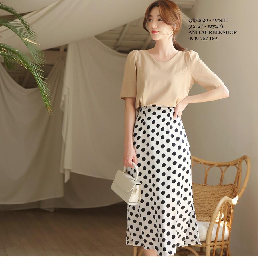 Q870620 SET ÁO KIỂU VÀ CHÂN VÁY