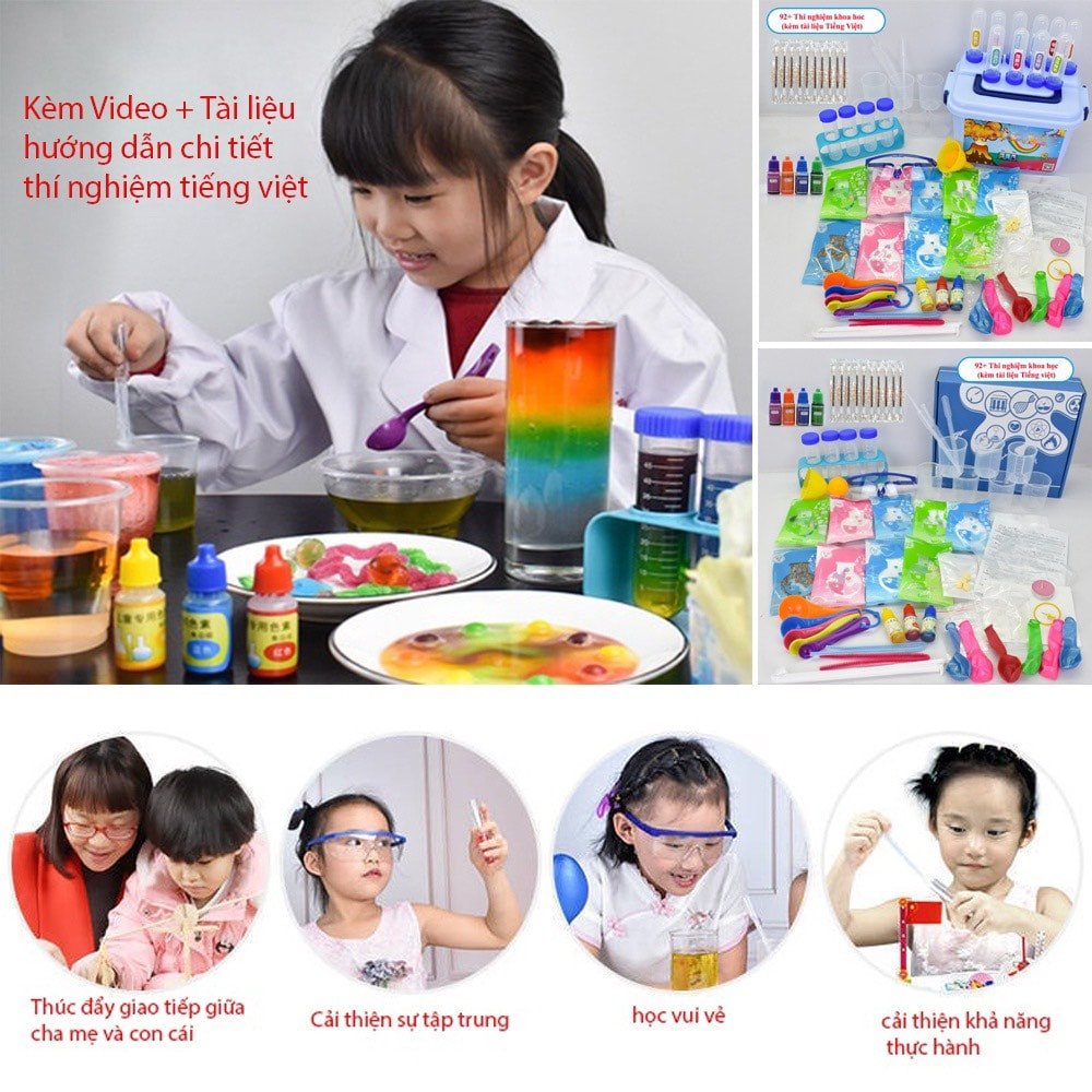 Đồ chơi stem,bộ 78 thí nghiệm khoa học tại trường hoặc tại nhà dành cho các bé giúp bé dễ hiểu hơn,hàng đẹp