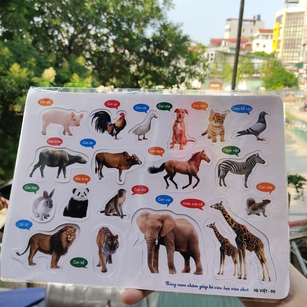 Bảng ghép hình chủ đề chữ cái hình con vật rau củ nam châm dán tủ lạnh cho bé học thông minh tiện lợi