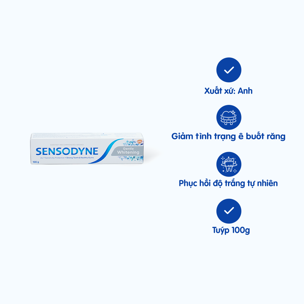 Kem Đánh Răng SENSODYNE Gentle Whitening (tuýp 100g)