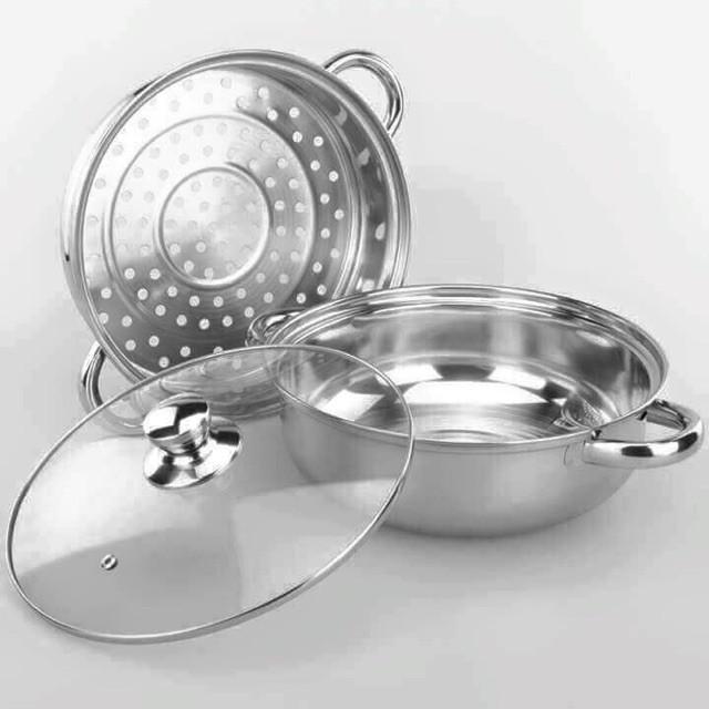 Nồi hấp 2 tầng inox đa năng to