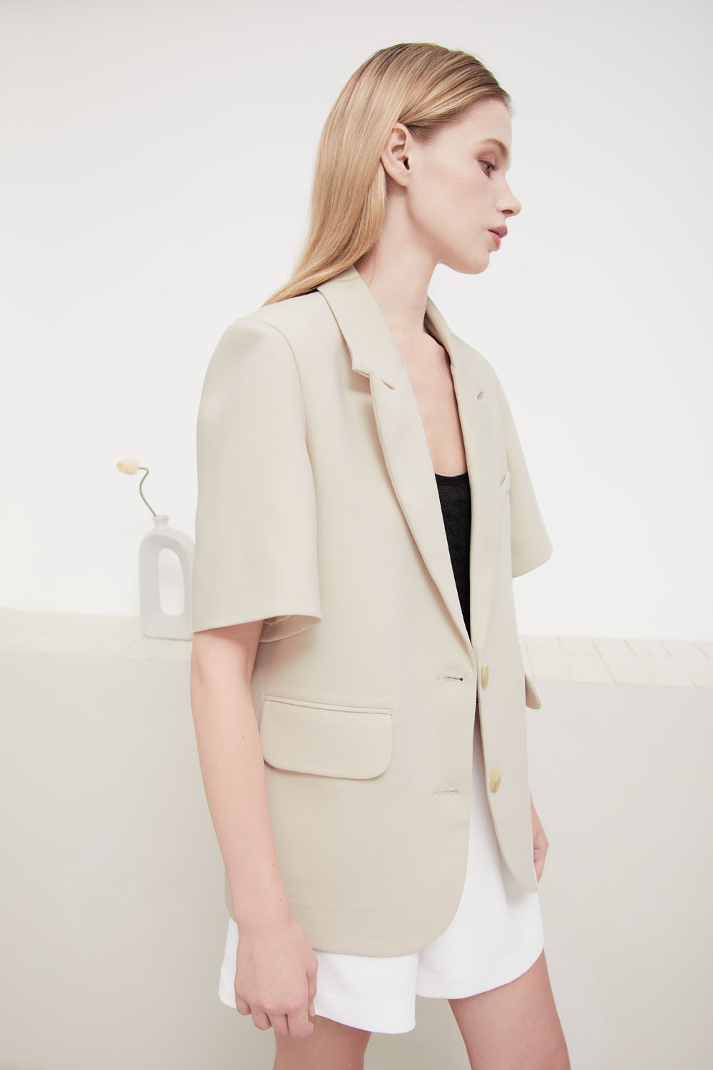 DOTTIE - Áo vest tay ngắn - Beige - T0780
