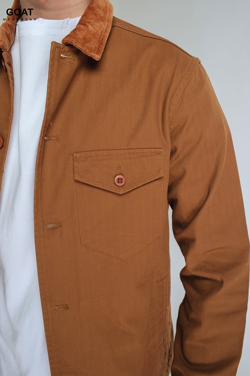 Áo Sơ Mi Khoác Nam Kaki Phối Túi Hộp Thời Trang Thanh Lịch GOAT MENSWEAR