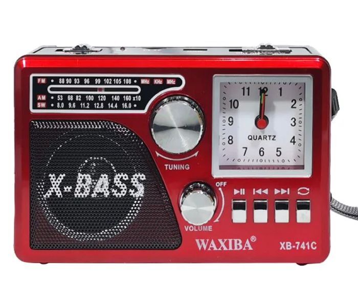 ĐÀI FM WAXIBA XB-XB741C CÓ ĐỒNG HỒ , NGHE NHẠC USB THẺ NHỚ RADIO AM FM SW CÓ ĐÈN PIN THEO KÈM PIN SẠC –HÀNG CHÍNH HÃNG