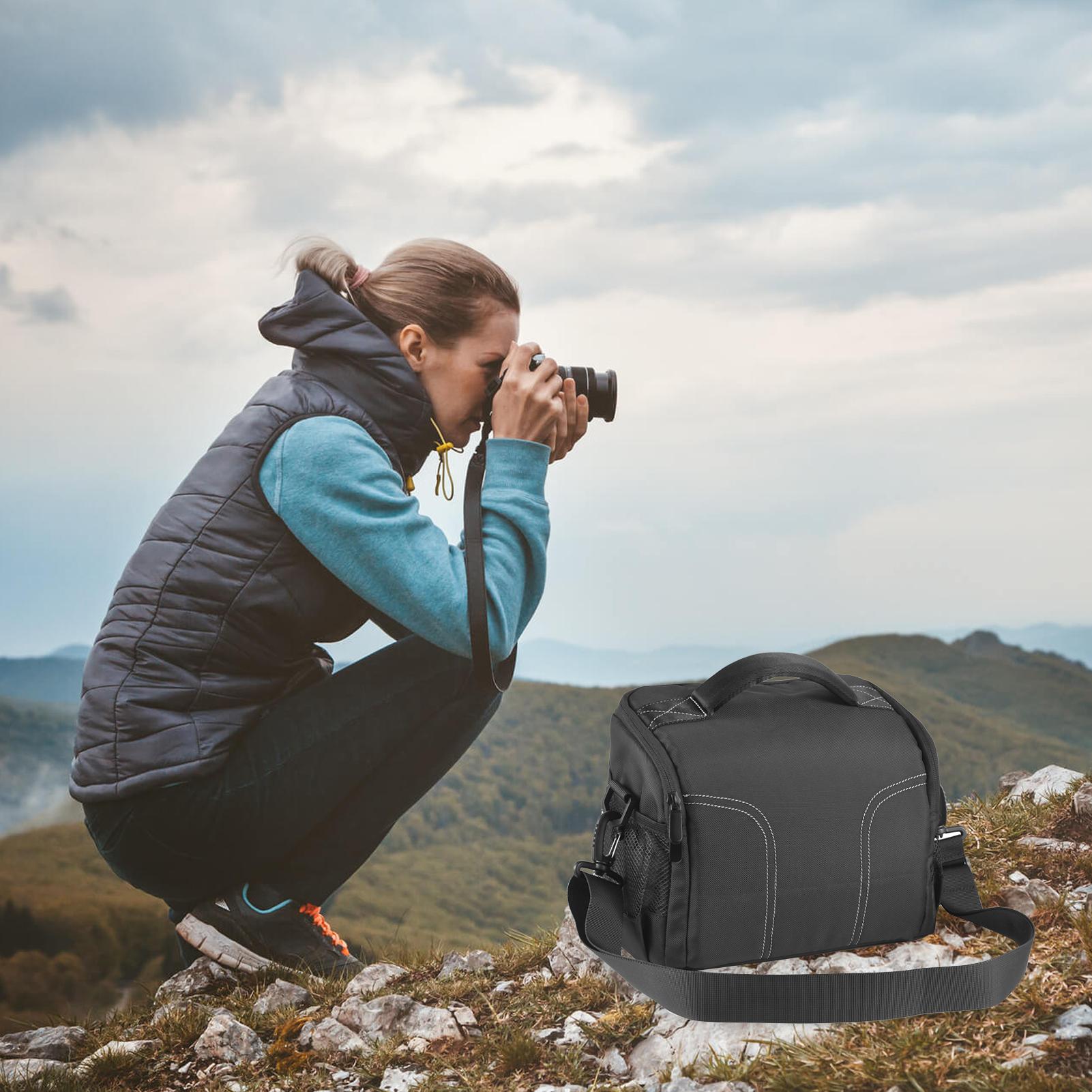 Túi đựng máy ảnh có đệm Túi đựng máy ảnh du lịch Túi đeo vai chống nước Túi đựng máy ảnh chống sốc Túi Messenger dành cho máy ảnh DSLR/SLR/Vỏ máy ảnh không gương lật có vách ngăn có thể tháo rời