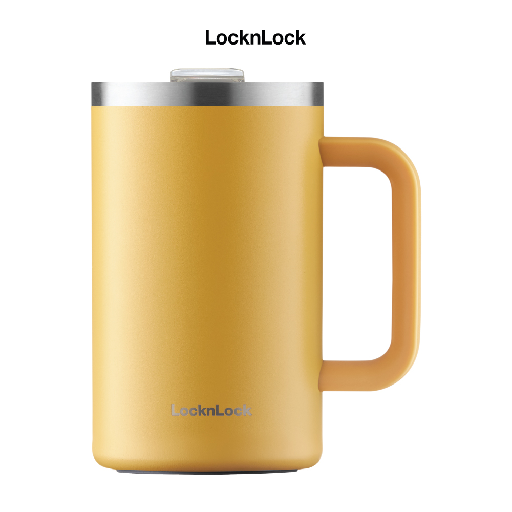 Ca giữ nhiệt Flat Table Mug LocknLock LHC4320 - Dung tích 730ml - Tay cầm thoải mái - Miệng ca rộng - Nắp trong suốt