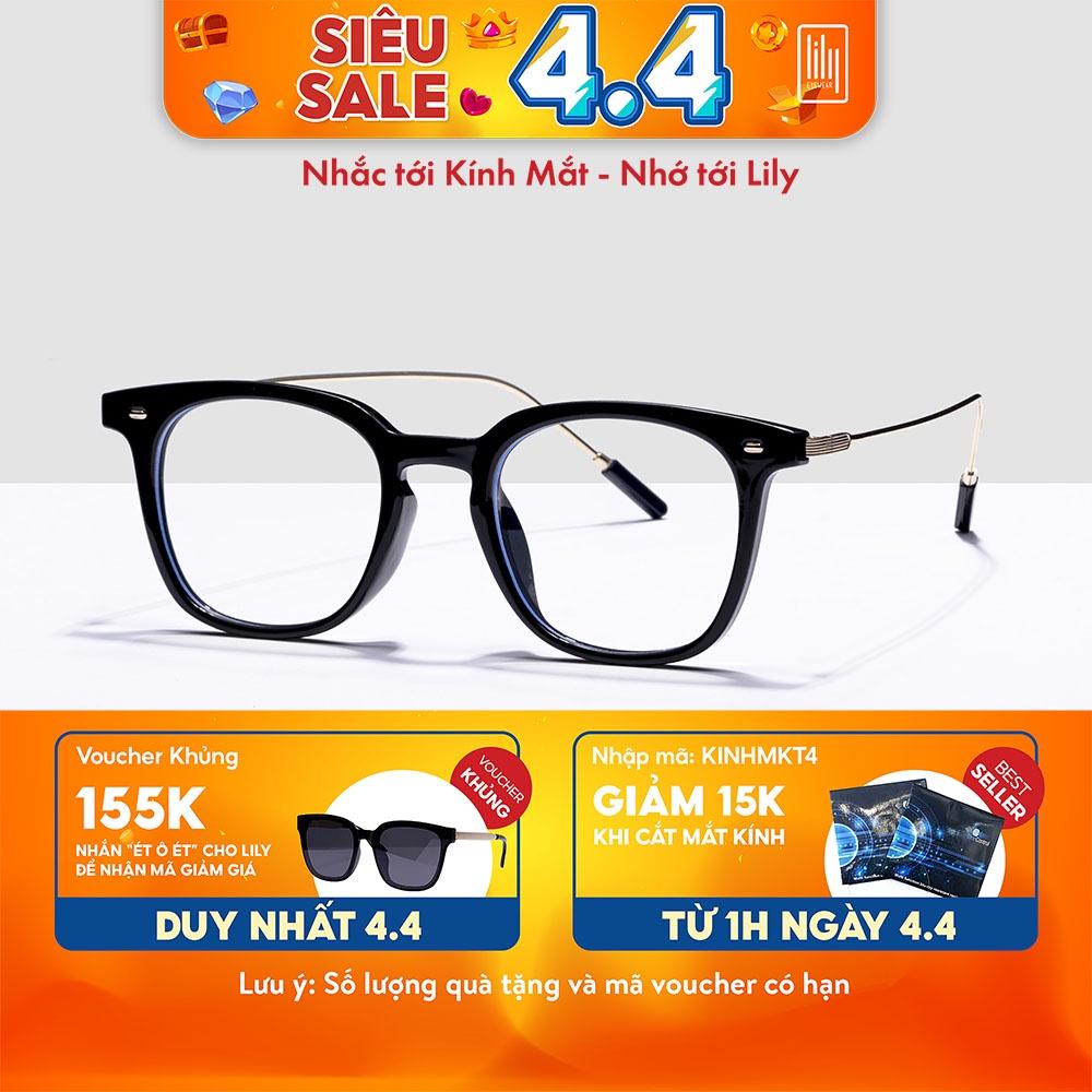 Kính gọng vuông nam nữ LILYEYEWEAR phù hợp cận nặng phụ kiện thời trang 9322