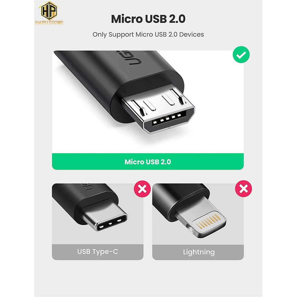 Cáp Micro USB 2.0 OTG Ugreen 10396 đen chính hãng - Hàng Chính Hãng