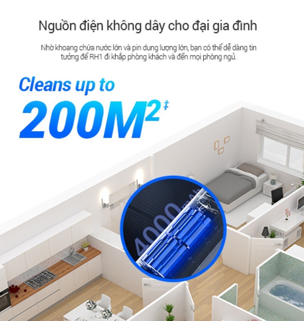 Ezviz Máy Lau Sàn Hút Bụi Không Dây Cầm Tay RH1 3in1 - BH 12 tháng - Giặt Sấy Thông Minh - Hàng Chính Hãng