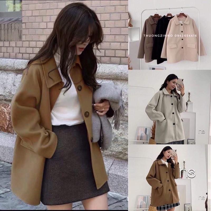 Áo khoác dạ cài cúc HS82