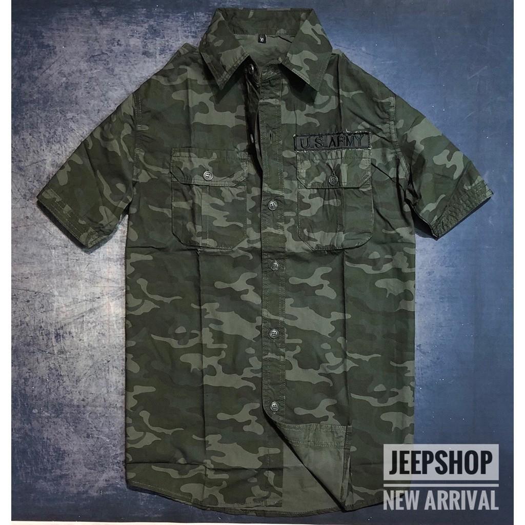 Áo sơ mi ngắn tay US.Army_kaki_túi hộp - xám lợt