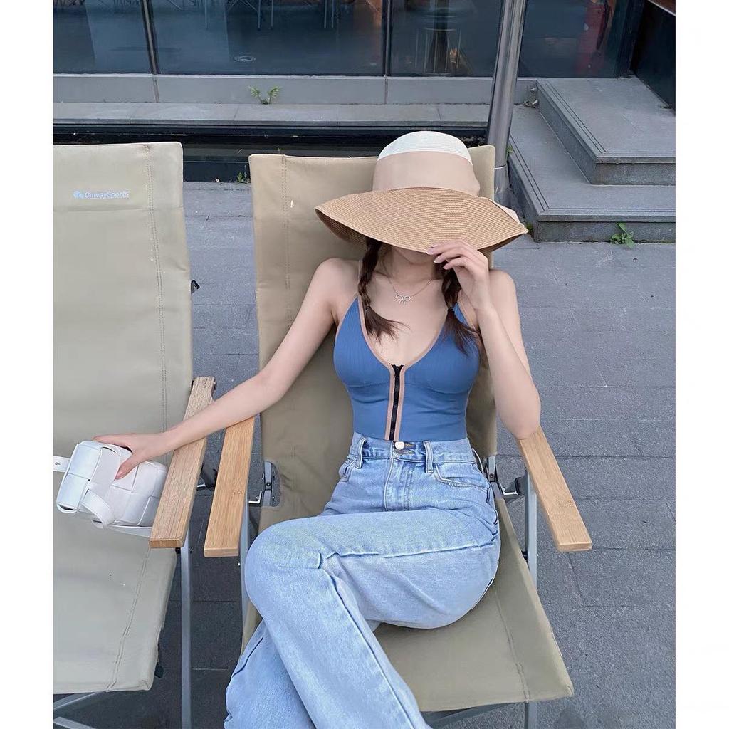 M60. ÁO BRA NỮ - ÁO 2 DÂY - ÁO CROPTOP NỮ ĐI BIỂN KHÓA TRƯỚC CHẤT ĐẸP KEM MÚT LÓT CAO CẤP