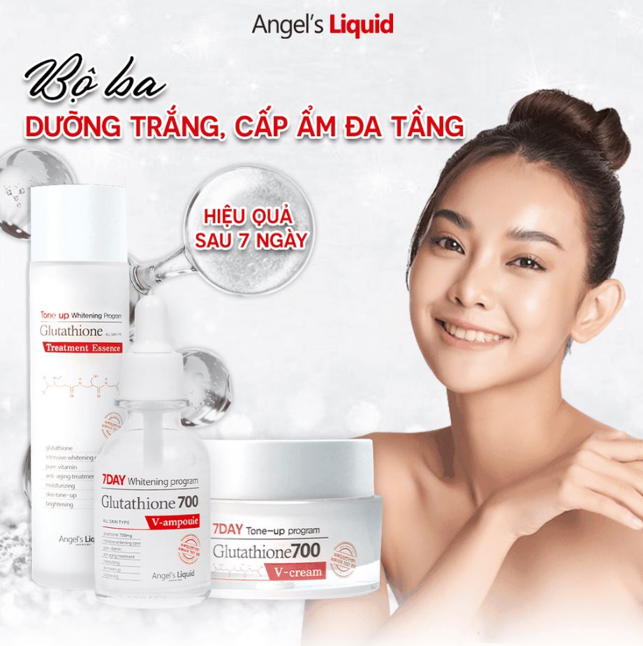 Kem Dưỡng Hỗ Trợ Giảm Thâm Nám Angel's Liquid Glutathione + Niacinamide 7Day Whitening Program 700 V-Cream