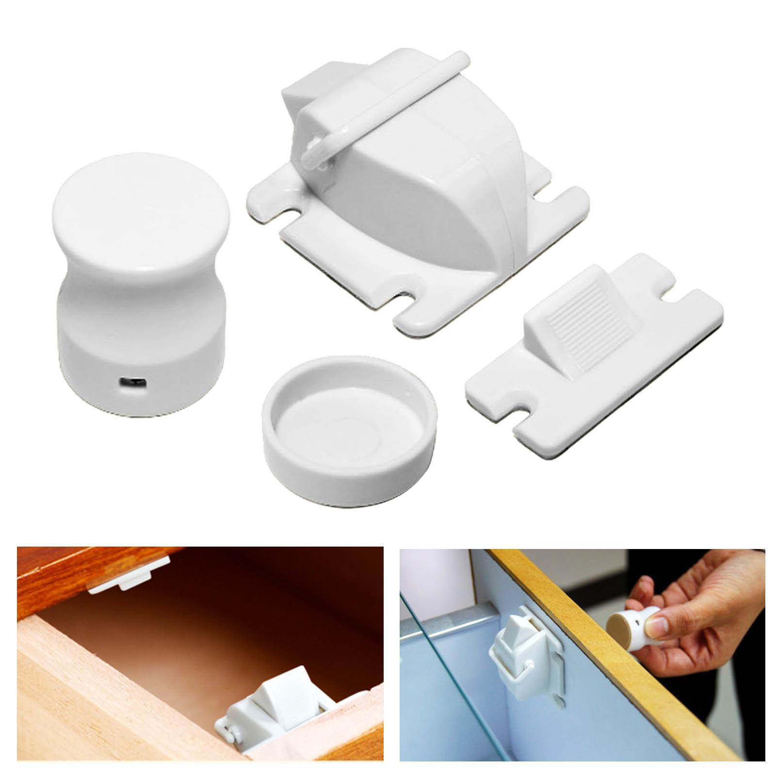 Baby Safety Child Proof Magnetic Locks with 1 Key for Cabinet,Cupboard,Drawer,Wood Doors
