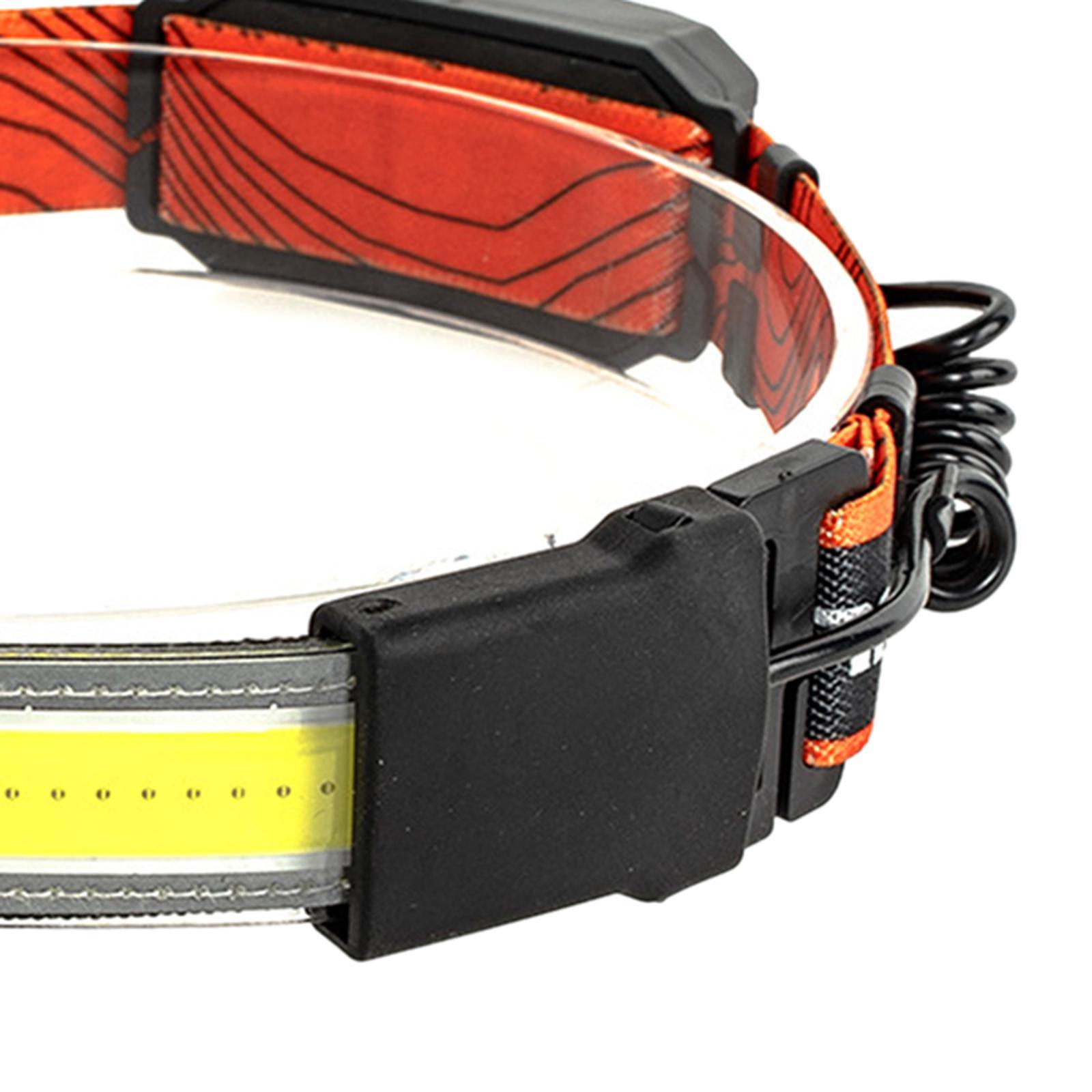2x Bright USB COB+LED Elastic Head Band Headlamp Torch Floodlight Rechargeable