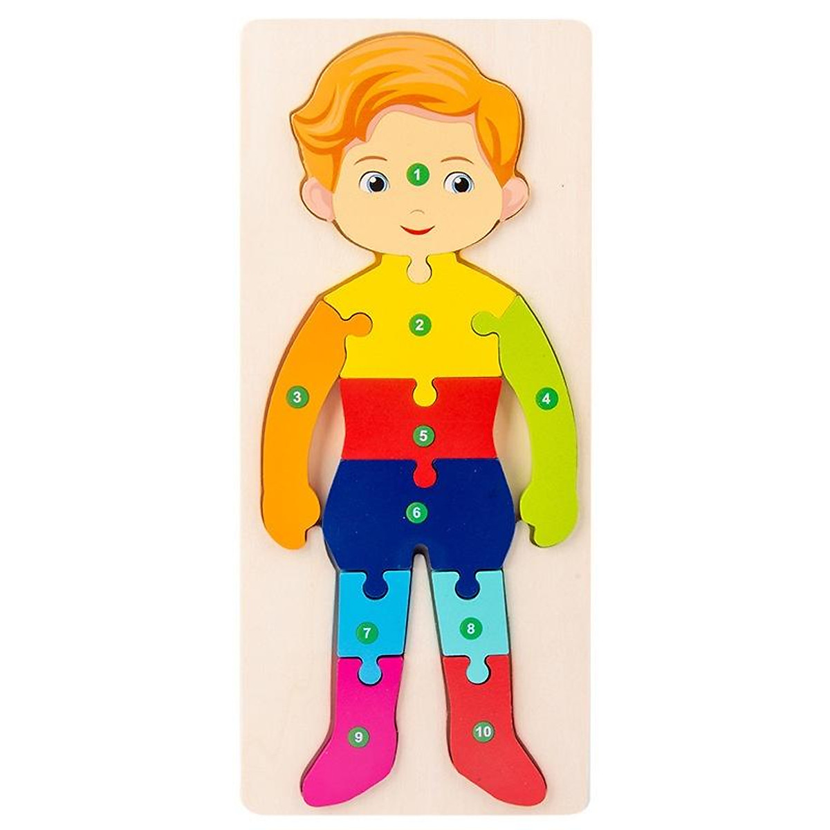 Đồ Chơi Trẻ Em Asstar, Combo 5 Đồ Chơi Bộ Tranh Ghép Hình, Xếp Hình Gỗ Nổi 3D Gồm 10 Số Giúp Bé Phát Triển Tư Duy