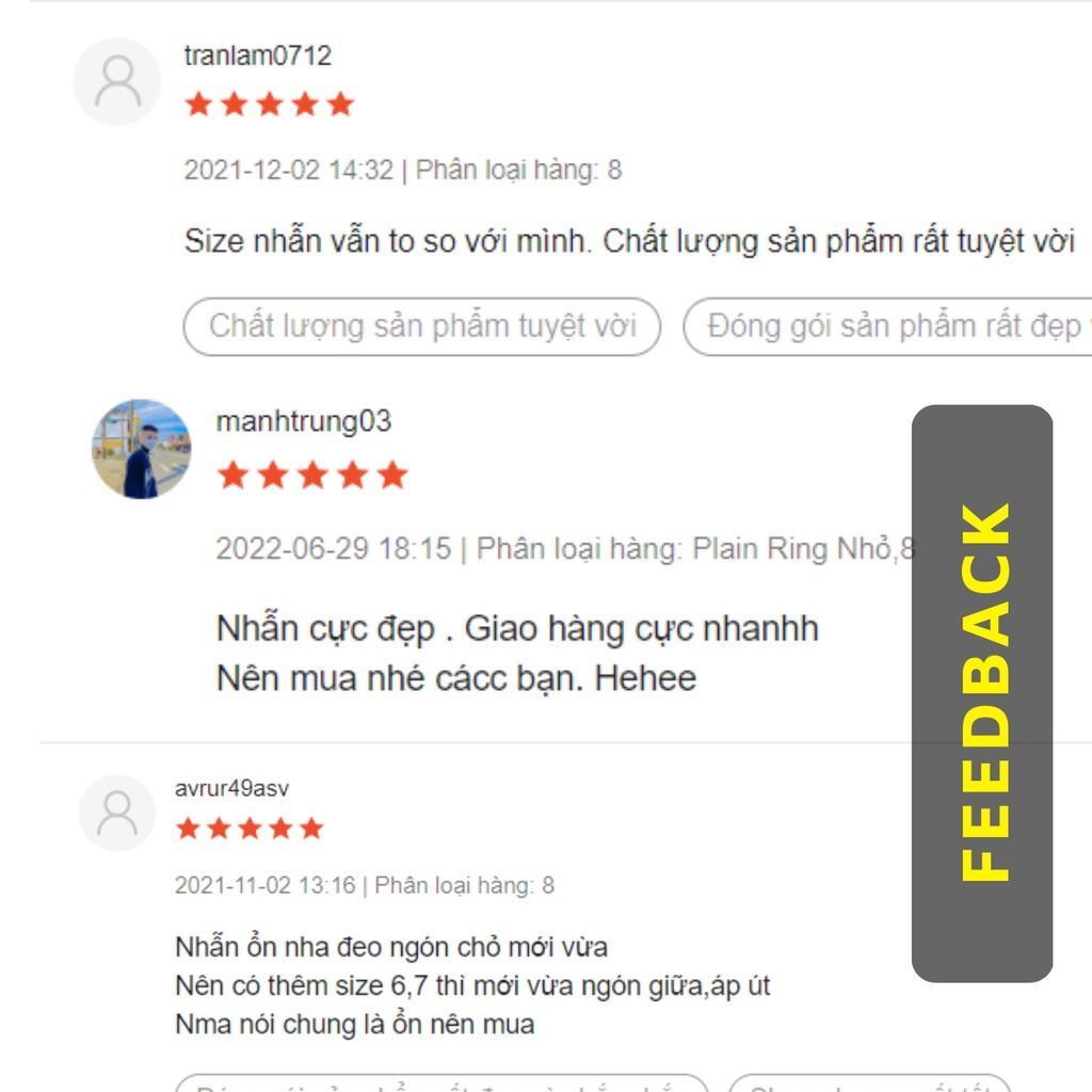 Nhẫn Tròn Unisex Thời Trang Nam Nữ Titan - Nhẫn Trơn Plain Ring Màu Bạc Không Gỉ - Plain Ring - Maxshopdoc