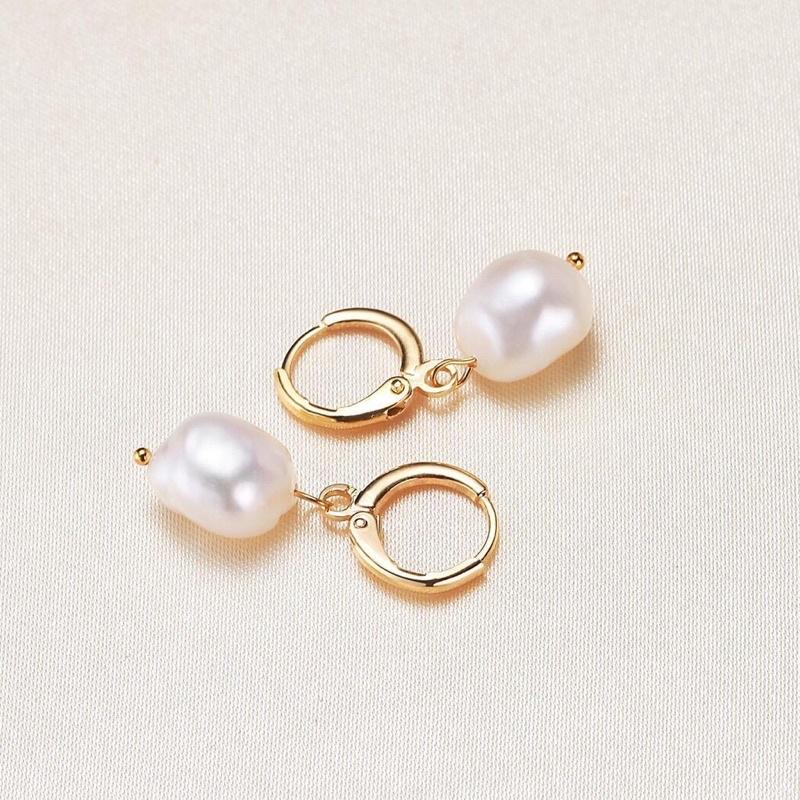 Bông Tai Bạc 925 Mạ Vàng Đính Hạt 10 Ly Dễ Thương - Trường Thịnh Ngọc Trai