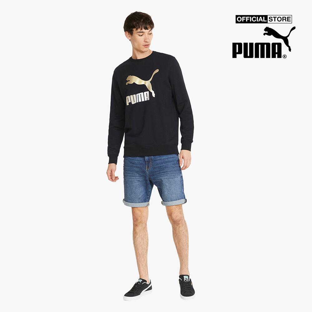 PUMA - Áo sweater nam cổ tròn Classics Metallic Logo 534715