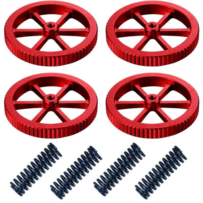 4PCS Metal Hand Twist Leveling Nut with Hot Bed Die Springs Two Silicone Cover 0.4mm Nozzle Kits for 3D Printer