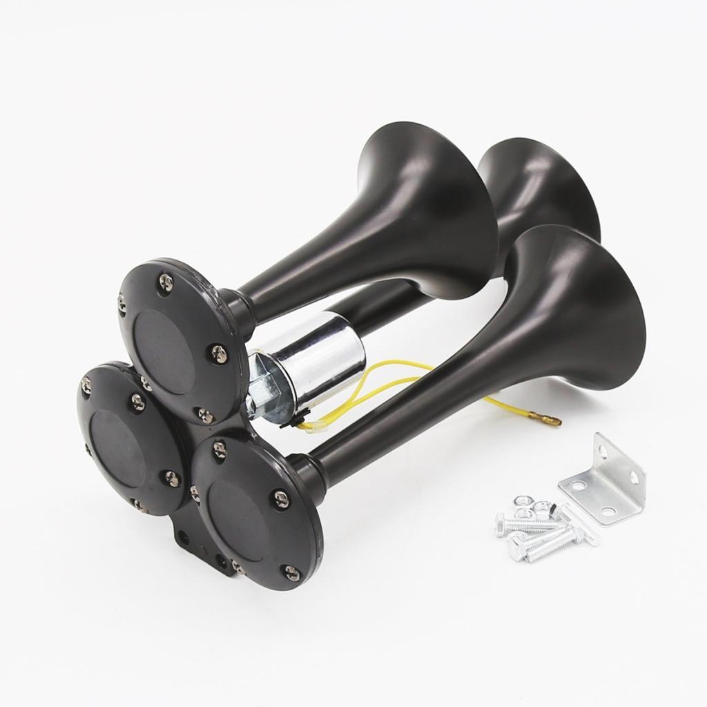 12V-24V Air Horn Kit Triple Trumpet Train for Car Truck Boat RV SUPER LOUD